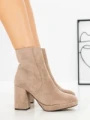 Botine cu Toc Gros 9131 TAUPE | CM