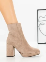 Botine cu Toc Gros 9131 TAUPE | CM