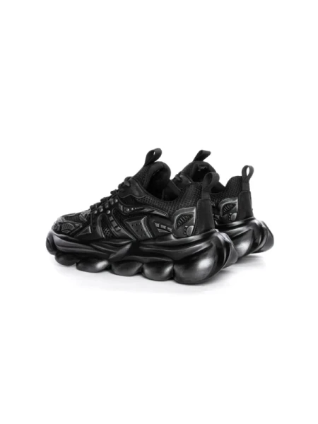 Pantofi Sport Barbati din piele naturala 24210 BLACK-GREY | ADVANCER