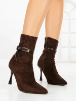 Botine cu Toc Subtire 6GS31 BROWN | MEI