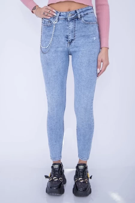 Damskie jeansy 50166 Niebieski | Fashion