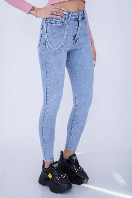 Damskie jeansy 50166 Niebieski | Fashion