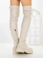 Cizme Dama cu talpa joasa C-201 BEIGE | STEPHAN