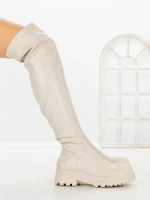 Cizme Dama cu talpa joasa C-201 BEIGE | STEPHAN