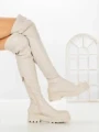 Cizme Dama cu talpa joasa C-201 BEIGE | STEPHAN