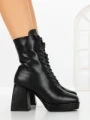 Botine cu Toc Gros JA-25 BLACK | STEPHAN