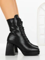 Botine cu Toc Gros JA-25 BLACK | STEPHAN
