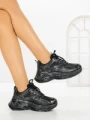 Pantofi Sport Dama cu Platforma 1W-N20 BLACK | GALLEVANI