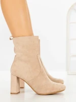 Botine cu Toc Gros 9063 TAUPE | CM
