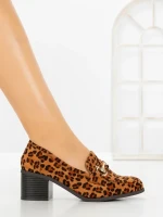 Pantofi cu Toc Gros 68148 LEOPARD | CM