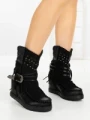 Ghete Dama cu Platforma 9706 BLACK | SEASOND