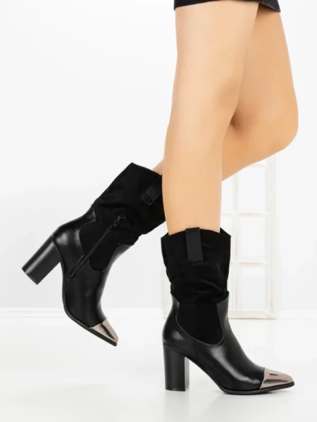 Botine cu Toc Gros 9964 BLACK | SEASOND