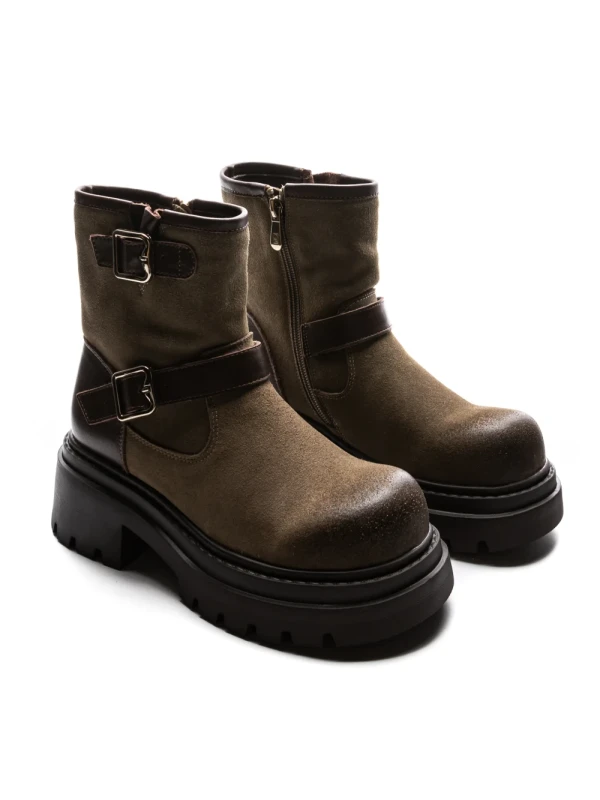Ghete Dama din piele naturala 2810-2 KHAKI | ADVANCER