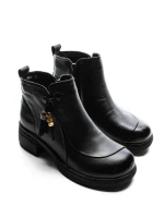 Ghete Dama din piele naturala 25808 BLACK | ADVANCER