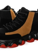 Ghete Barbati din piele naturala 1835 BLACK-YELLOW | ADVANCER