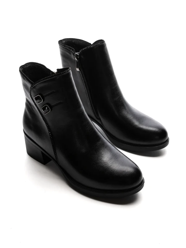Ghete Dama din piele naturala E0210-1 BLACK | FORMAZIONE
