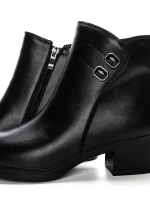 Ghete Dama din piele naturala E0210-1 BLACK | FORMAZIONE