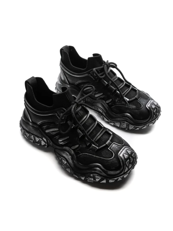 Pantofi Sport Barbati din piele naturala 5351 BLACK-GUN | ADVANCER