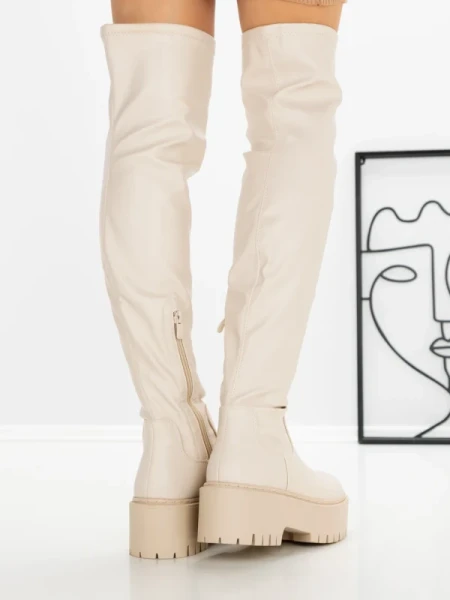 Cizme Dama cu Platforma W3032-1 BEIGE | BELLICY