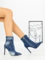Botine cu Toc Subtire J6139 BLUE | MIA SHOES