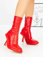 Botine cu Toc si Platforma J6156 RED | MIA SHOES