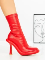 Botine cu Toc si Platforma J6156 RED | MIA SHOES