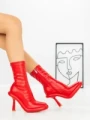 Botine cu Toc si Platforma J6156 RED | MIA SHOES