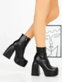 Botine cu Toc Gros F0902 BLACK | MIA SHOES