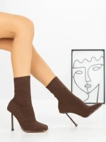 Botine cu Toc Subtire B5931 BROWN | MIA SHOES