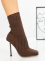 Botine cu Toc Subtire B5931 BROWN | MIA SHOES
