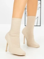 Botine cu Toc Subtire B5931 BEIGE | MIA SHOES