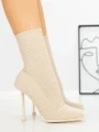 Botine cu Toc Subtire B5931 BEIGE | MIA SHOES