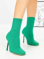 Botine cu Toc Subtire B5931 GREEN | MIA SHOES