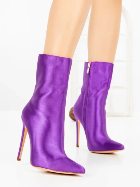 Botine cu Toc Subtire C-269X PURPLE | STEPHAN