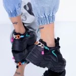 Buty sportowe na platformie WL118 Czarny | Mei