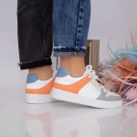 Damskie buty sportowe A28 Biały-Pomarańczowy | Fashion