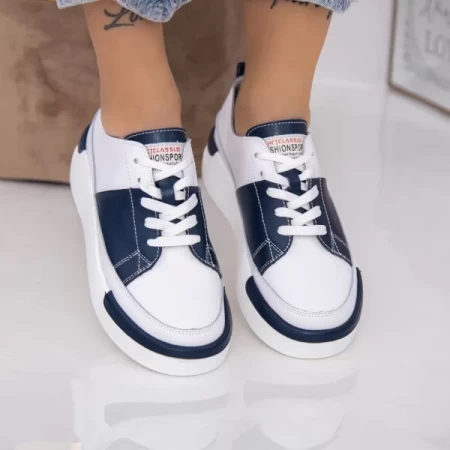 Damskie buty sportowe AW369 Biały-Ciemnoniebieski | Angel Blue