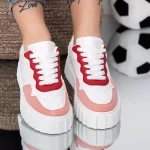 Damskie buty sportowe MU21 Biały-Czerwony | Fashion