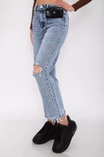 Damskie jeansy H1310 Niebieski | Farfallina