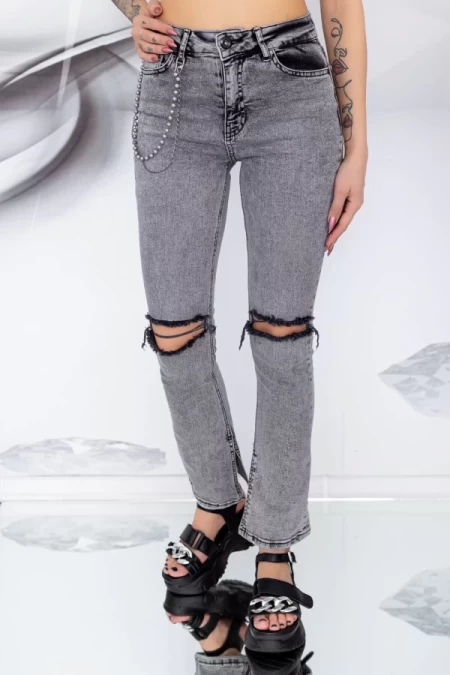 Damskie jeansy 50382 Szary | Fashion