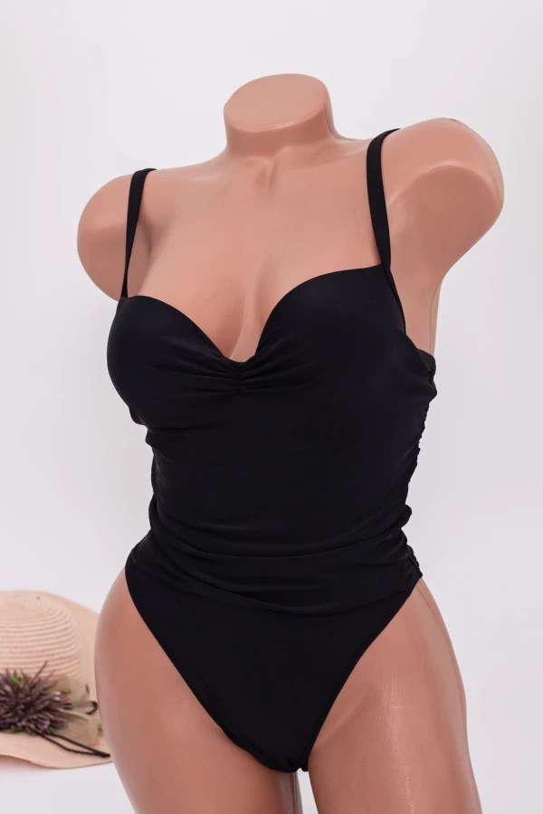 Damski jednoczęściowy strój kąpielowy Y06 Czarny | Meina