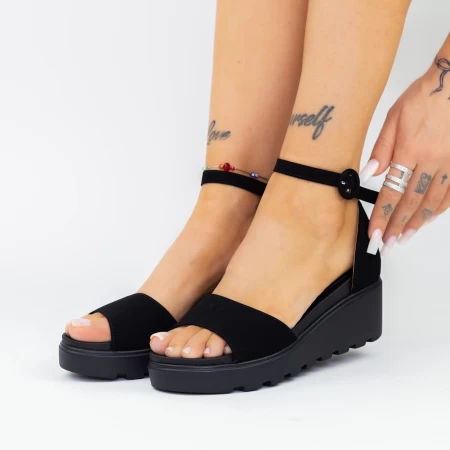 Sandały na platformie LM358 Czarny | Mei