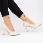 Buty na cienkim obcasie 2XKK250C Beżowy | Mei