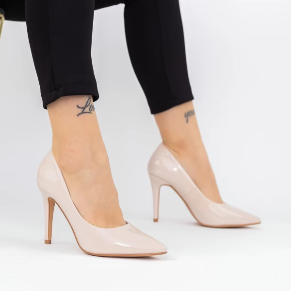 Buty na cienkim obcasie 2XKK250F Beżowy | Mei