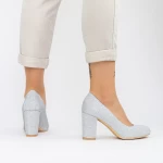 Buty na grubym obcasie 2YXD27 Srebrny | Mei