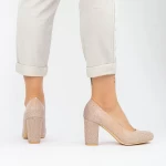 Buty na grubym obcasie 2YXD27 Champagne | Mei