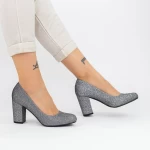 Buty na grubym obcasie 2YXD27 Gunmetal | Mei