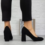 Buty na grubym obcasie 2T7 Czarny | Mei