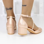 Buty na grubym obcasie 2YXD62 Champagne | Mei