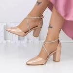 Buty na grubym obcasie 2YXD63 Champagne | Mei